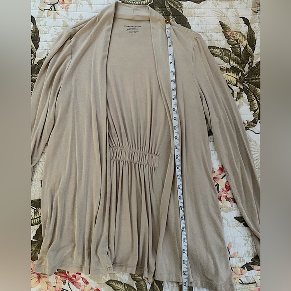 Charter Club Women’s Tan Long Sleeve Cardigan Size Petite Medium - Picture 4 of 5